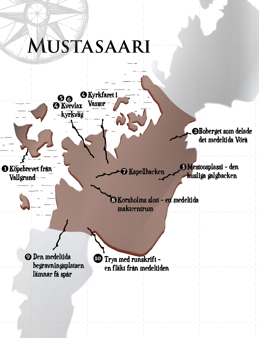 Illusterad sockenkarta över Mustasaari socken